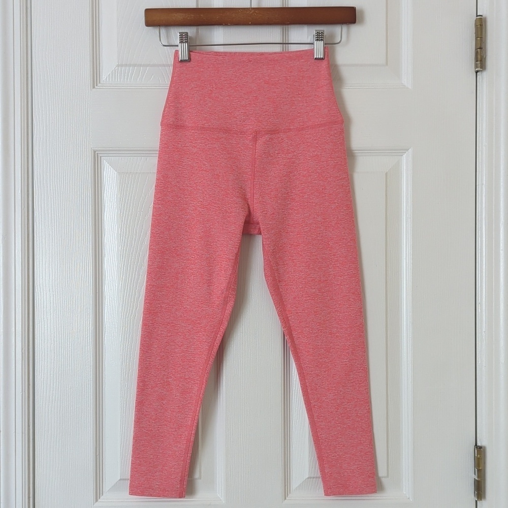 Beyond Yoga x Peloton Spacedye High Waisted Capri Workout Leggings Pink XXS